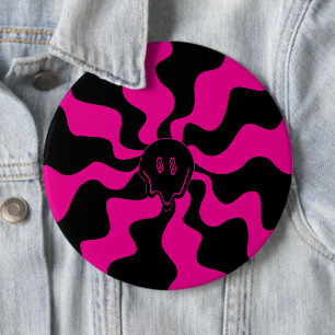 Smile Melt - Magenta und Schwarz Button