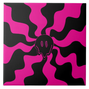 Smile Melt - Magenta und Schwarz Fliese