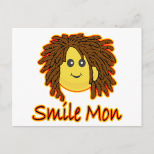 Smile Mon Fire Rasta Face Postkarte