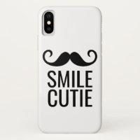 SMILE & Mustache COLORIZE Hintergrund iPhone X Fal