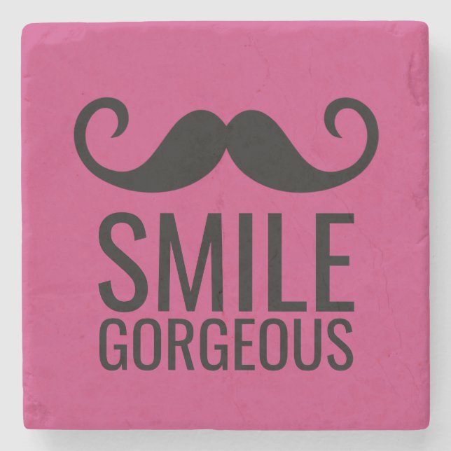 SMILE & Mustache JEGLICHE Untersetzer VON FARBSTON (Vorderseite)