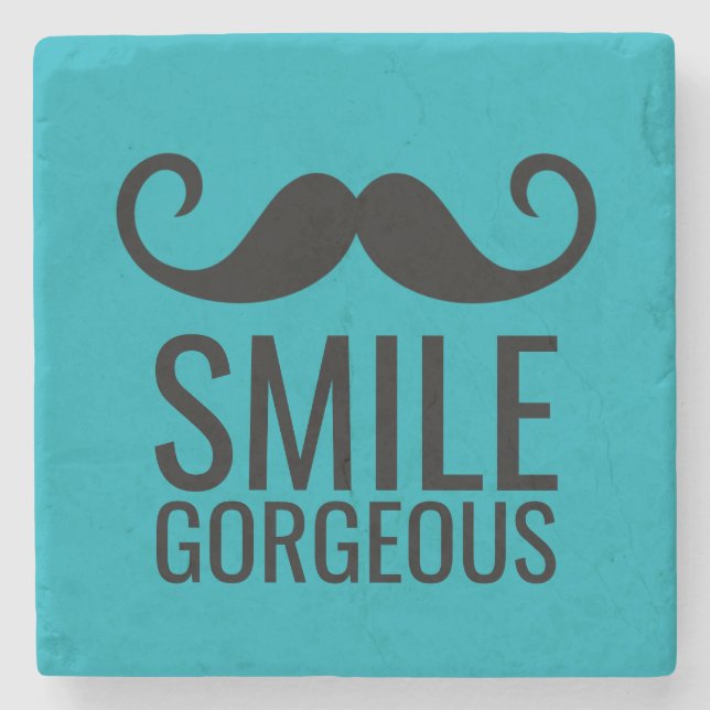 SMILE & Mustache JEGLICHE Untersetzer VON FARBSTON (Vorderseite)