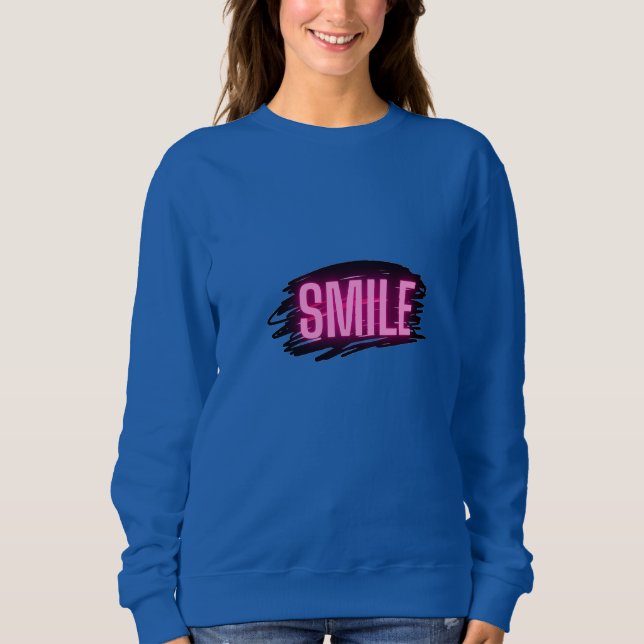 Smile Neon Graphic Women’s Sweatshirt (Vorderseite)