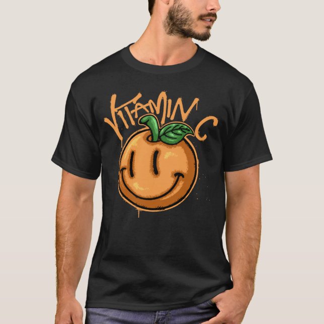 Smile Orange Streetwear T-Shirt (Vorderseite)