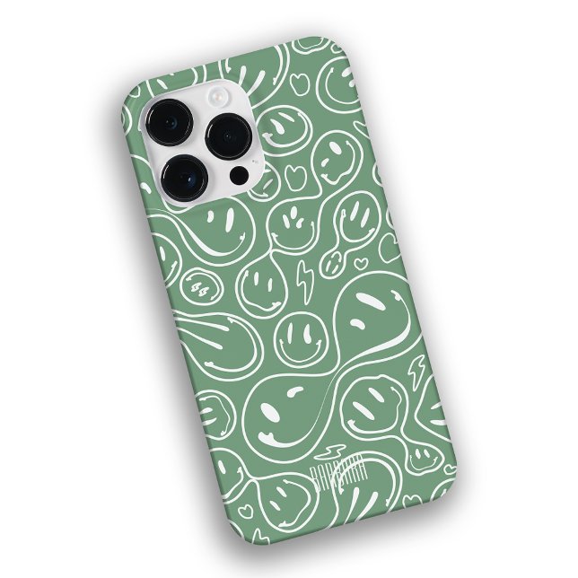 Smile Pattern Sage Bridesmaid Trauzeugen Moderne Case-Mate iPhone Hülle (Von Creator hochgeladen)