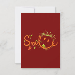 Smile Pinsel Stil Linienkunst Dankeskarten 8,9cm Dankeskarte