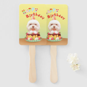 Smile Pup: Alles Gute zum Geburtstag Bichon & Tort Fächer