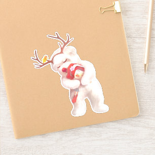 Smile Pup & Bunny Girl: Festlicher Feiertags-Knudd Aufkleber