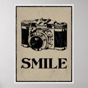 Smile: Retro Camera Art Poster
