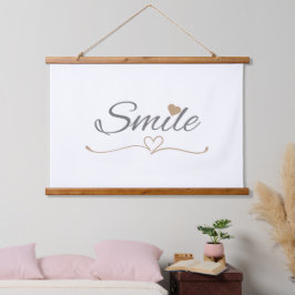Smile Script Mother’s Day & Birthday Gift for Her Wandteppich Mit Holzrahmen