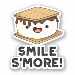 Smile Smore Funny Sweet Food Puff Aufkleber