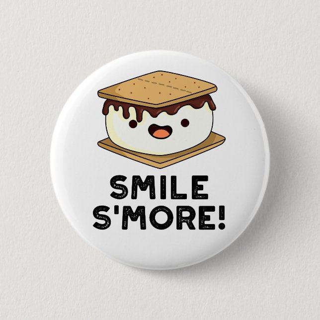 Smile Smore Funny Sweet Food Puff Button (Vorderseite)