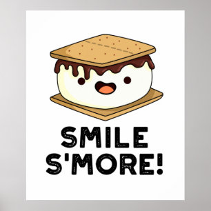 Smile Smore Funny Sweet Food Puff Poster
