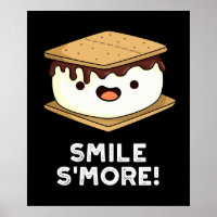 Smile Smore Funny Sweet Food Pun Dark BG