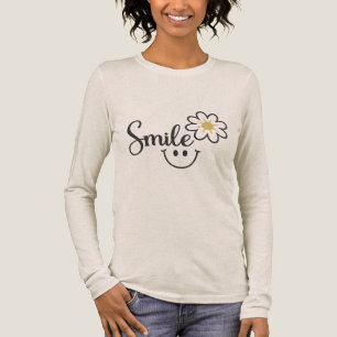 Smile Sonnenblume Linienkunst   Damen Tri-Blend La Shirt