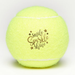 Smile Sparkle Shine Black Gold Custom Tennisbälle