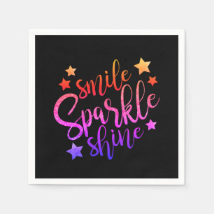 Smile Sparkle Shine Black Mehrfarbig Serviette