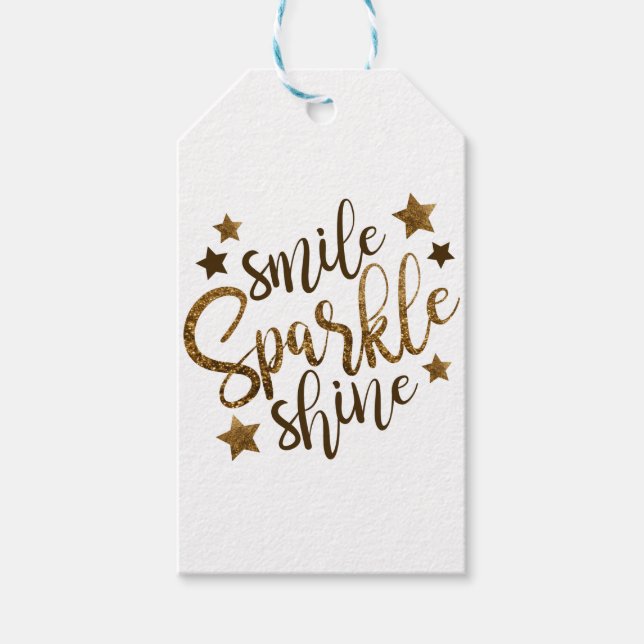 Smile Sparkle Shine Geschenkanhänger (Vorderseite)