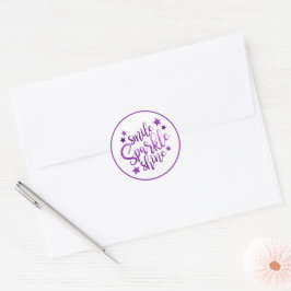 Smile Sparkle Shine Lila Sticker