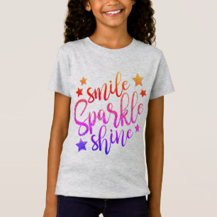 Smile Sparkle Shine Motivierend Sprichwort T-Shirt