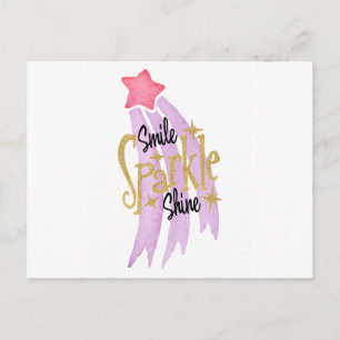 Smile Sparkle Shine Star Word Art Postkarte