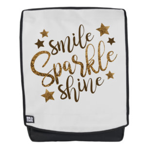 Smile Sparkle Shine Zitat positiv Rucksack
