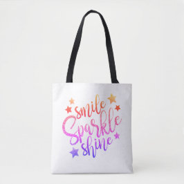 Smile Sparkle und Shine Moderner Regenbogentext