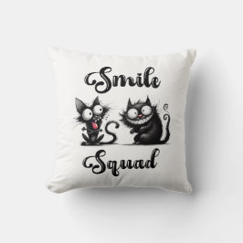 Smile Squad mit lustigem Katzen-Design Kissen