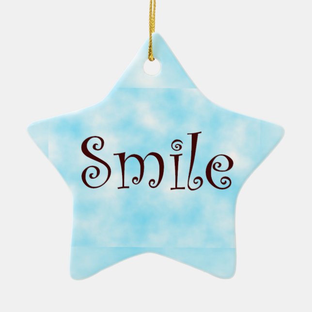 Smile-Star-Ornament Keramik Ornament (Vorne)