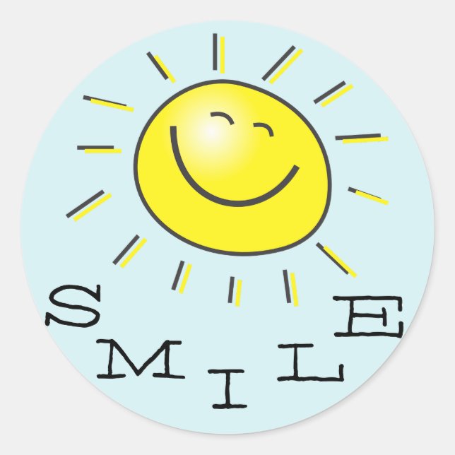 Smile Sun Sticker (Vorderseite)