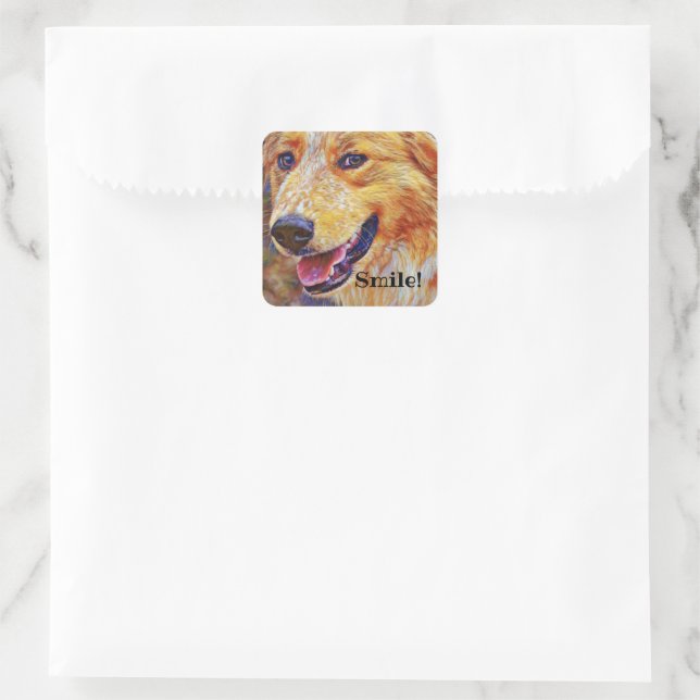 Smile Sweet Hund Sticker (Tasche)