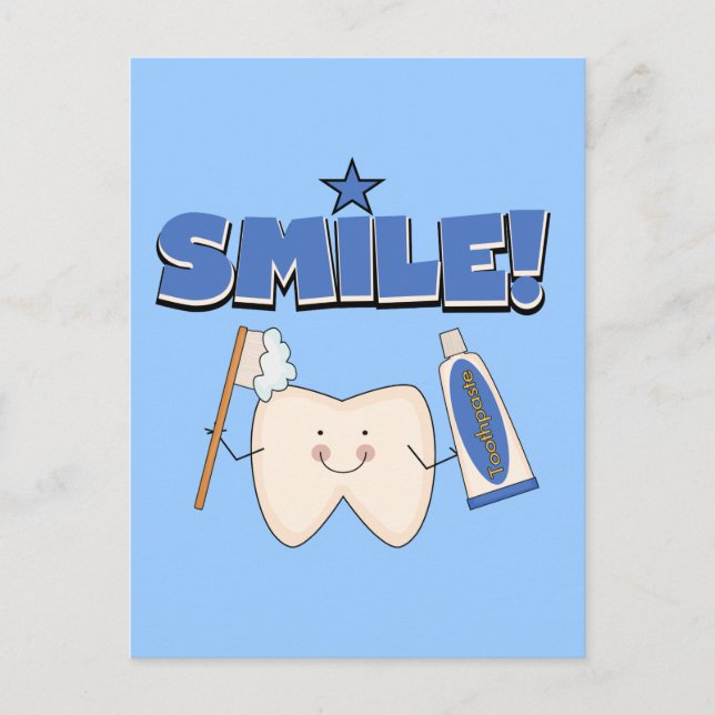 SMILE - T - Shirt und Geschenke von Zahnrädern Postkarte (Vorderseite)