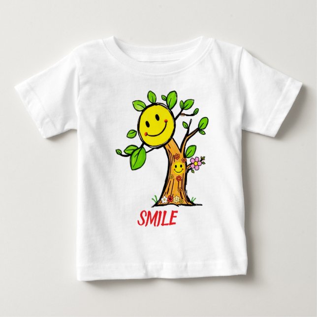 "Smile Tree" Positive Vibes Baby T-shirt (Vorderseite)