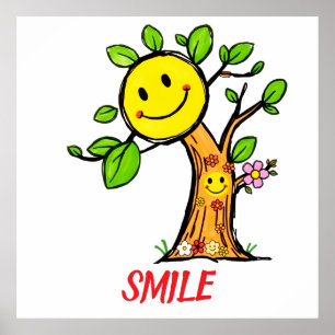 "Smile Tree" Positive Vibes Poster