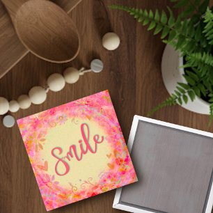 Smile Trendy Hübsch floral Inspiration Magnet