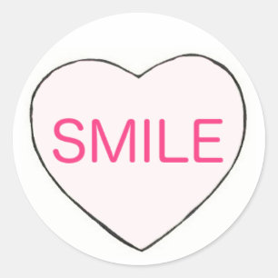 SMILE Valentine's Day Candy Heart Valentine Liebe Runder Aufkleber