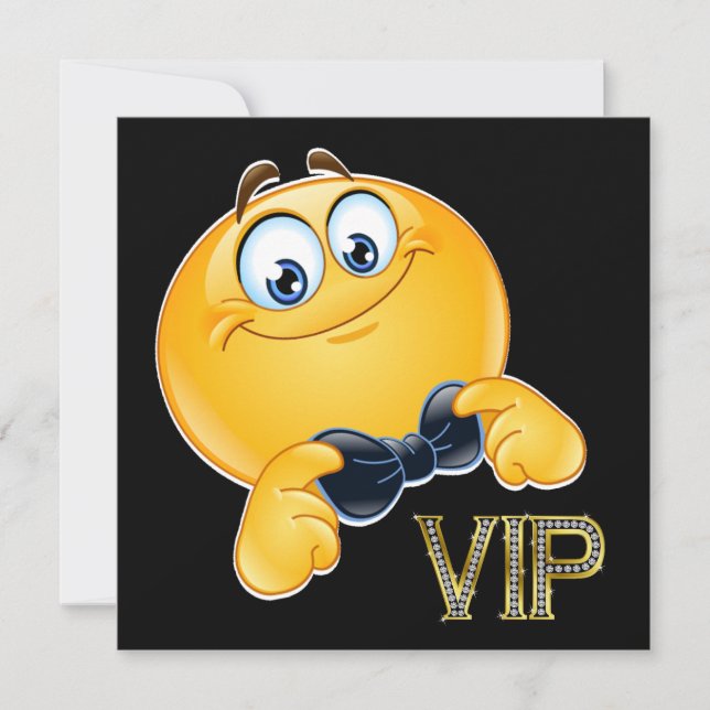 Smile VIP Black Krawatte Event-Einladung Einladung (Vorderseite)
