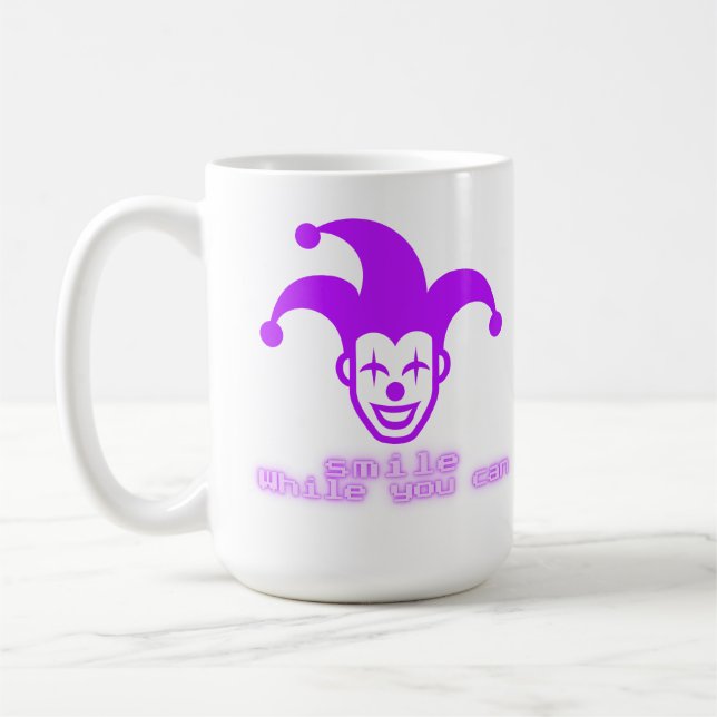 Smile while You Can _ Neon Joker Streetwear Design Kaffeetasse (Links)