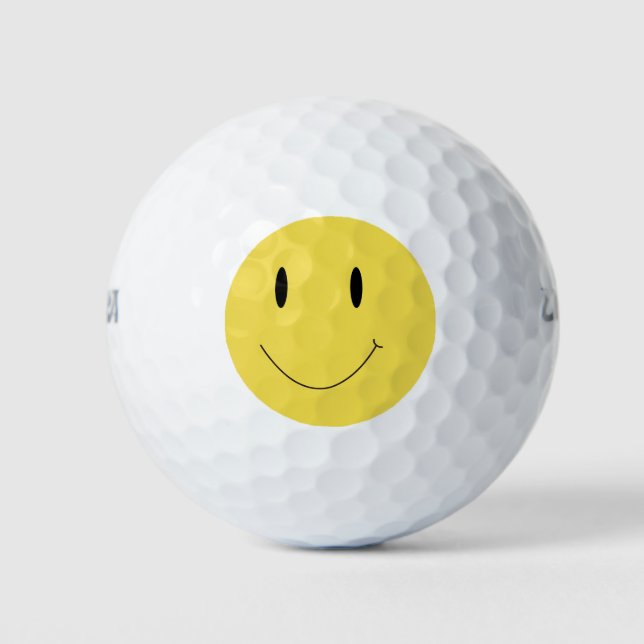 Smile Yellow Happy Face 004 Golfball (Vorderseite)