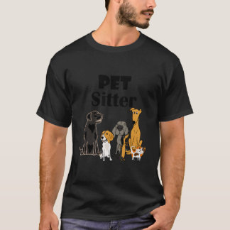 Smilehdtees Funny Pet Sitter Hund und Katze Cartoo T-Shirt