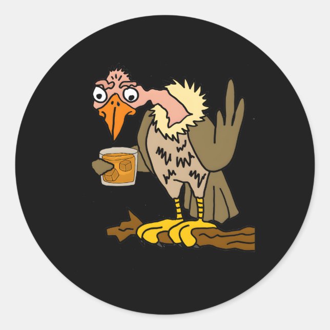 Smilemore Old Buzzard trinken Bourbon oder Whiskey Runder Aufkleber (Vorderseite)