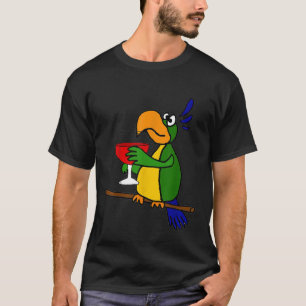 Smilemoreets Funny Parrot Bird Drink Wein T-sh T-Shirt