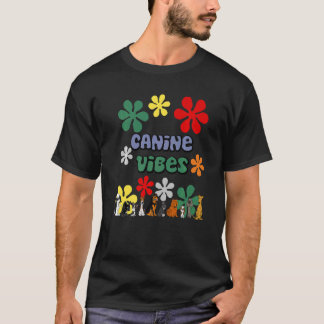 Smilemoretees Canine Vibes Retro Dog T-Shirt