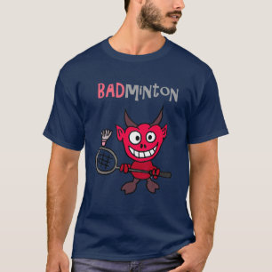 Smilenows Funny Devil spielen Badminton Pub T-Shirt