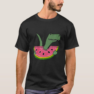 Smilenows Funny Rex Dinosaur Eating Watermelon Car T-Shirt