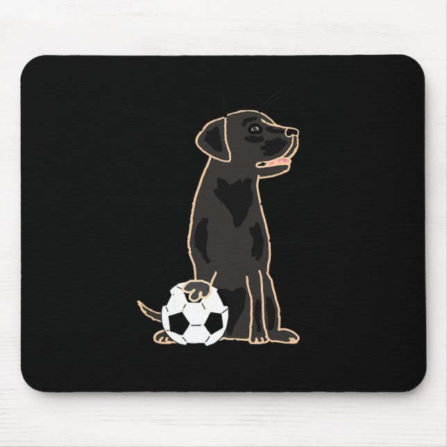 Smilenowtees Funny Labrador Retriever Playing Socc Mousepad (Vorne)