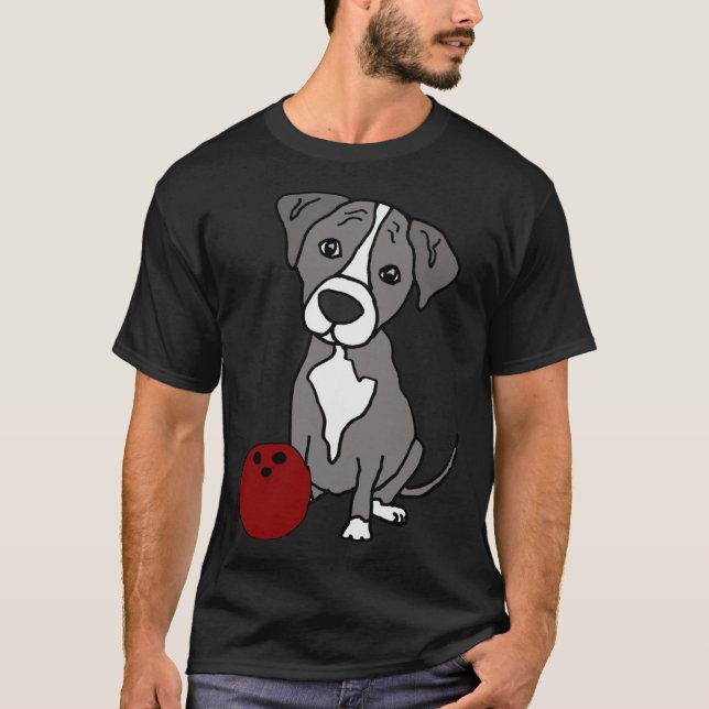 Smilenowteesa  Greyhound Pitbull Dog Bowling T-Shirt (Vorderseite)