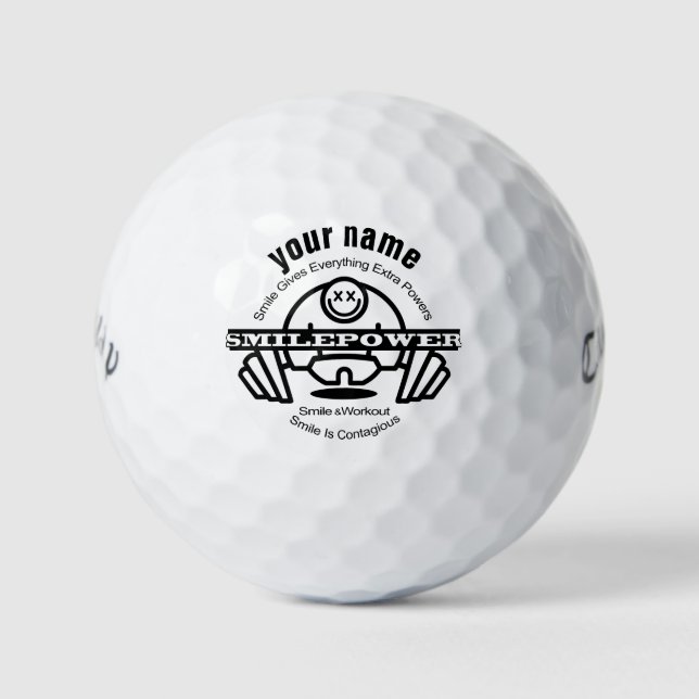 Smilepower mit Ihrem Namen Golfball (Vorderseite)