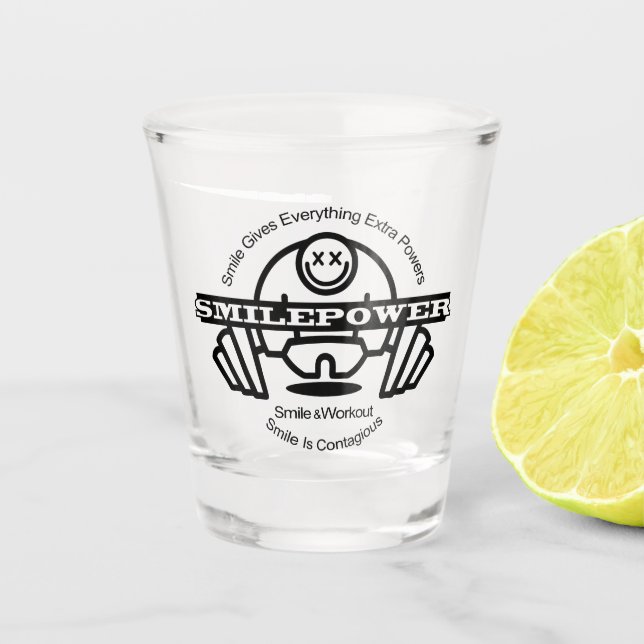 Smilepower Schnapsglas (Vorderseite)