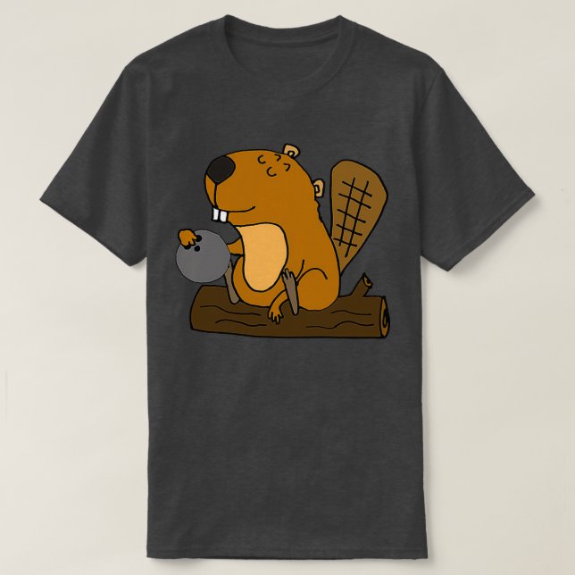 Smilesanim Funny Beaver Bowling T-Shirt (Design vorne)